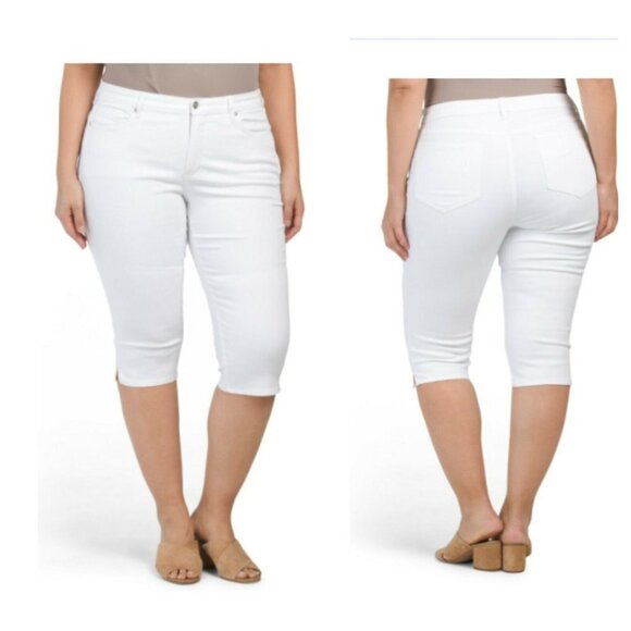 NWT NYDJ Skinny Capri Plus Jean Denim White Lift Tuck Technology Stretch 28W - Picture 1 of 12